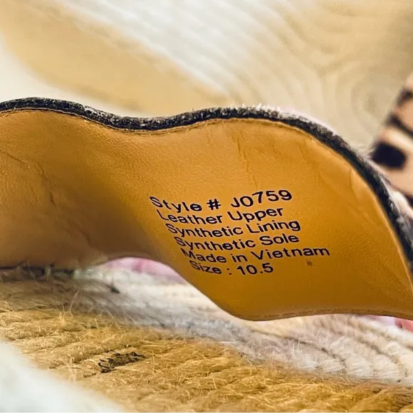 J. CREW COLLECTION LEOPARD PRINT CALF HAIR ESPADRILLE PLATFORM SANDAL SUMMER