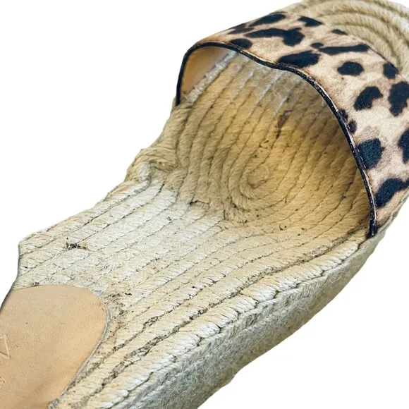 J. CREW COLLECTION LEOPARD PRINT CALF HAIR ESPADRILLE PLATFORM SANDAL SUMMER