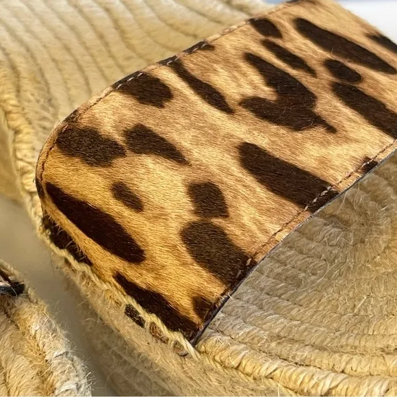 J. CREW COLLECTION LEOPARD PRINT CALF HAIR ESPADRILLE PLATFORM SANDAL SUMMER