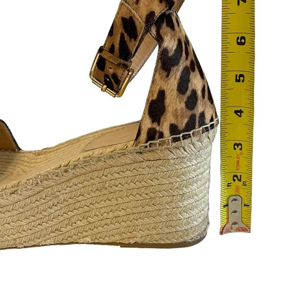 J. CREW COLLECTION LEOPARD PRINT CALF HAIR ESPADRILLE PLATFORM SANDAL SUMMER