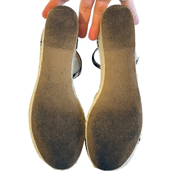 J. CREW COLLECTION LEOPARD PRINT CALF HAIR ESPADRILLE PLATFORM SANDAL SUMMER