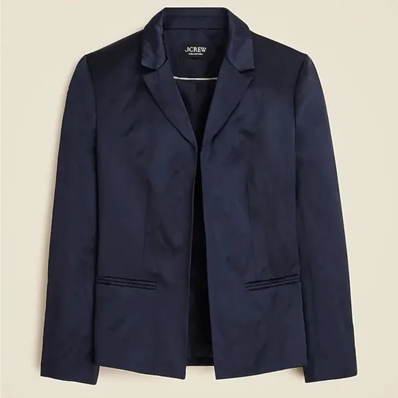 J crew collection satin slim fit blazer navy size 8