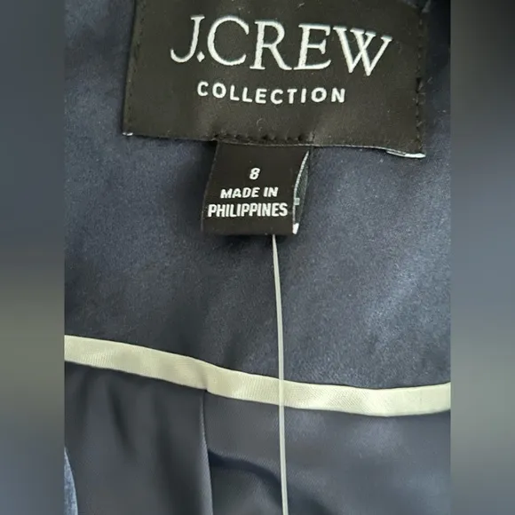 J crew collection satin slim fit blazer navy size 8