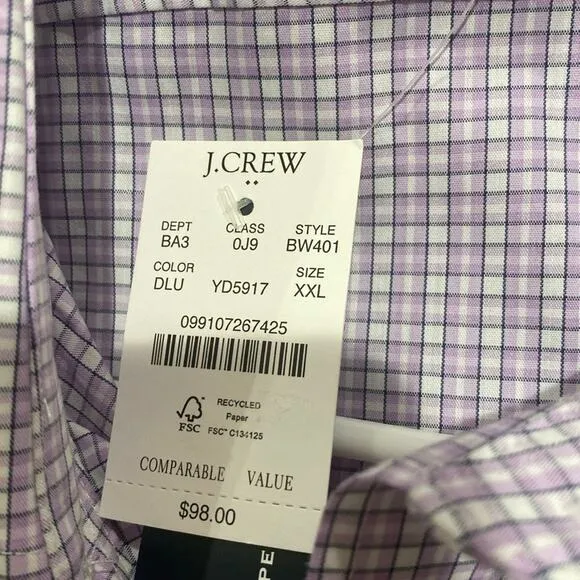 J. Crew Lavender Slim Fit Performance Button Up Dress Shirt