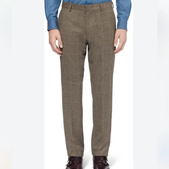 J Crew Ludlow Men's Plaid Dress Pants Wool Cotton Blend 34x30