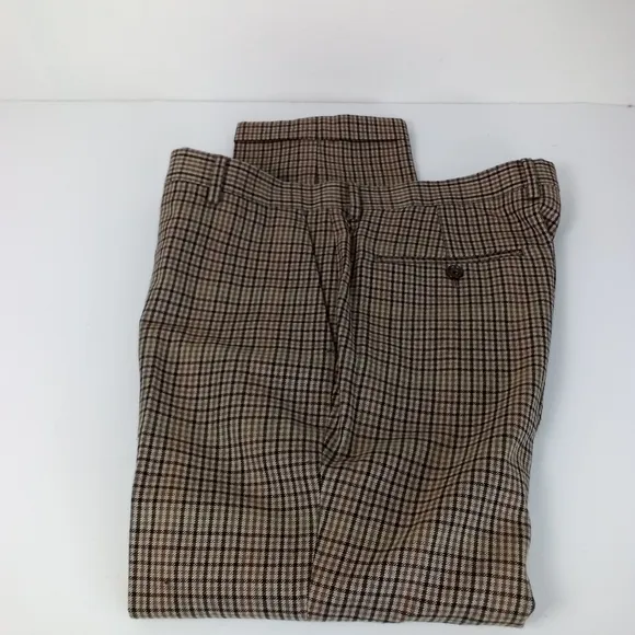 J Crew Ludlow Men's Plaid Dress Pants Wool Cotton Blend 34x30