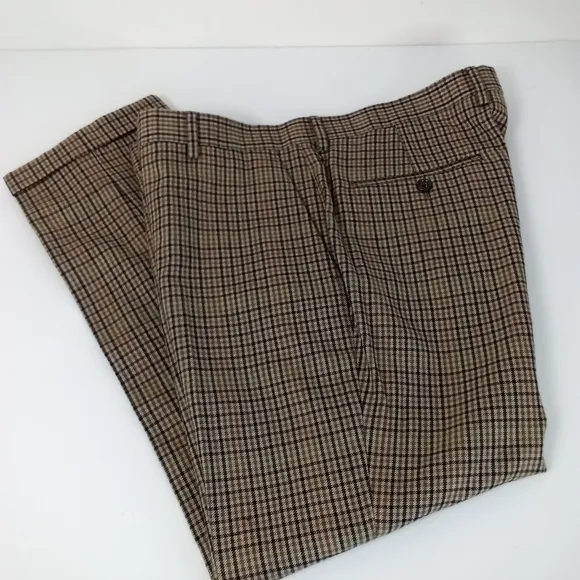 J Crew Ludlow Men's Plaid Dress Pants Wool Cotton Blend 34x30