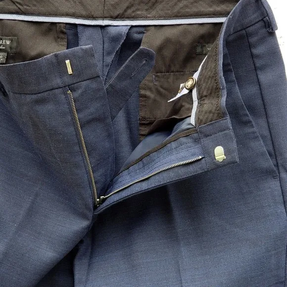 J. Crew Ludlow Slim Fit Dark Blue Polyester Men's Dress Trouser Pants Size 31x30