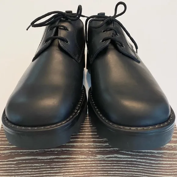 J. Crew Made in Italy Lace Up Shoes Loafers Oxford Lug Chunky Sz 42 11.5 Black
