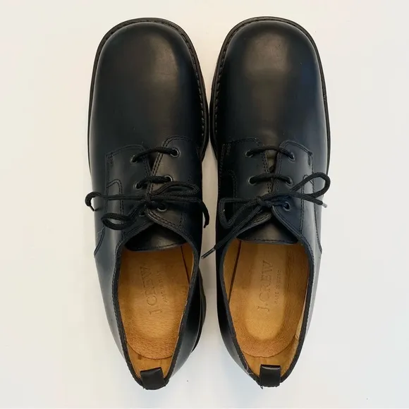 J. Crew Made in Italy Lace Up Shoes Loafers Oxford Lug Chunky Sz 42 11.5 Black