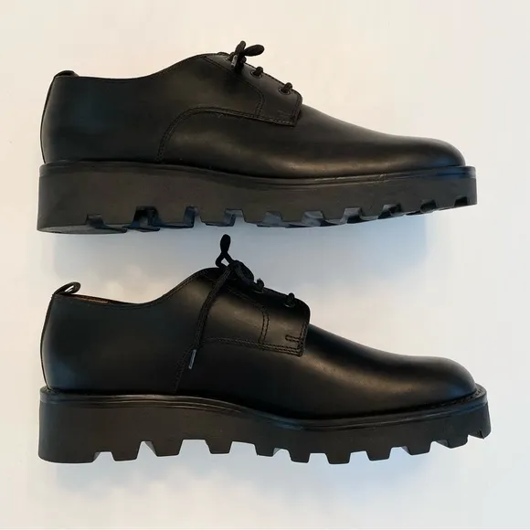 J. Crew Made in Italy Lace Up Shoes Loafers Oxford Lug Chunky Sz 42 11.5 Black