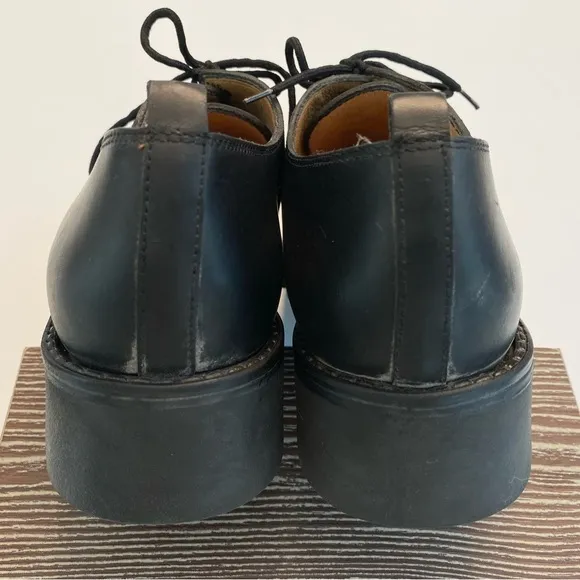 J. Crew Made in Italy Lace Up Shoes Loafers Oxford Lug Chunky Sz 42 11.5 Black