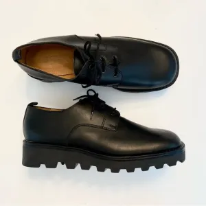 J. Crew Made in Italy Lace Up Shoes Loafers Oxford Lug Chunky Sz 42 11.5 Black