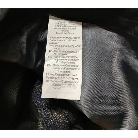 J crew men 34/32 slim fit WOOL SILK CASHMERE navy blue dress pants tartan plaid