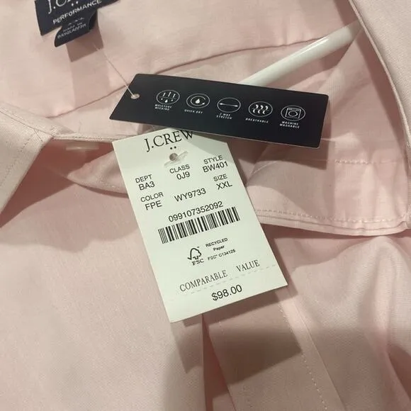 J. Crew Peony Slim Fit Performance Button Up