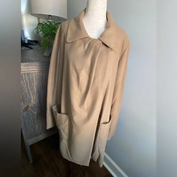 J. Crew Wool Cashmere By Nello Gori Capella CamelLightweight Coat Size 14