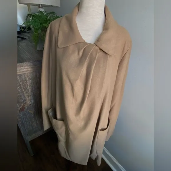 J. Crew Wool Cashmere By Nello Gori Capella CamelLightweight Coat Size 14