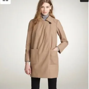 J. Crew Wool Cashmere By Nello Gori Capella CamelLightweight Coat Size 14