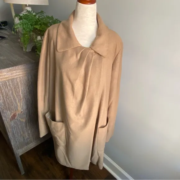 J. Crew Wool Cashmere By Nello Gori Capella CamelLightweight Coat Size 14