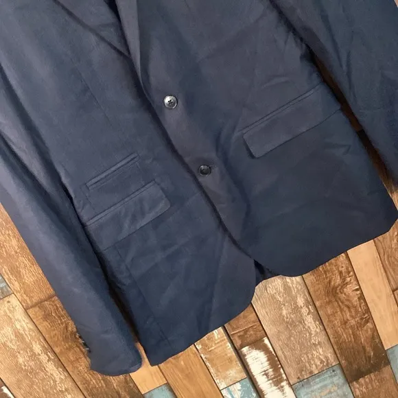 J Ferrar 38 long blue slim fit dress coat