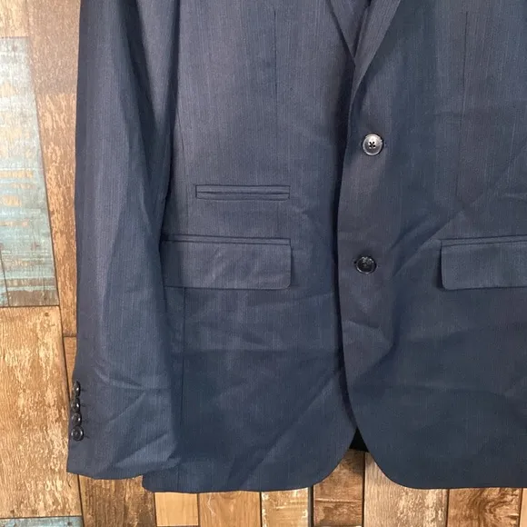 J Ferrar 38 long blue slim fit dress coat