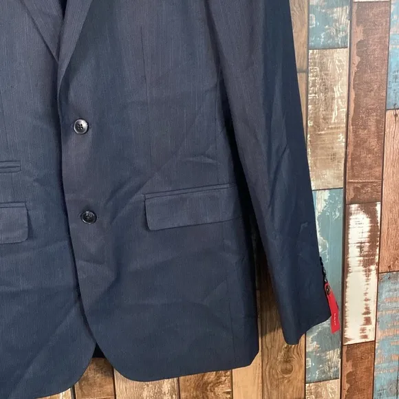 J Ferrar 38 long blue slim fit dress coat
