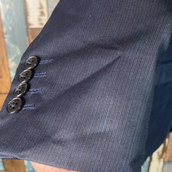 J Ferrar 38 long blue slim fit dress coat