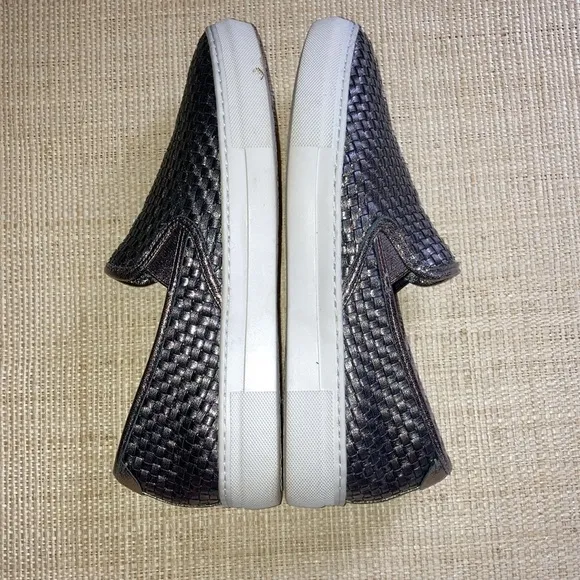 J Slides NYC woven slip on tennis shoes in Pewter Sz 8.5