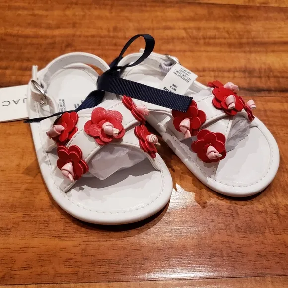 Janie and Jack NWT 12-18 months floral romper and matching shoes