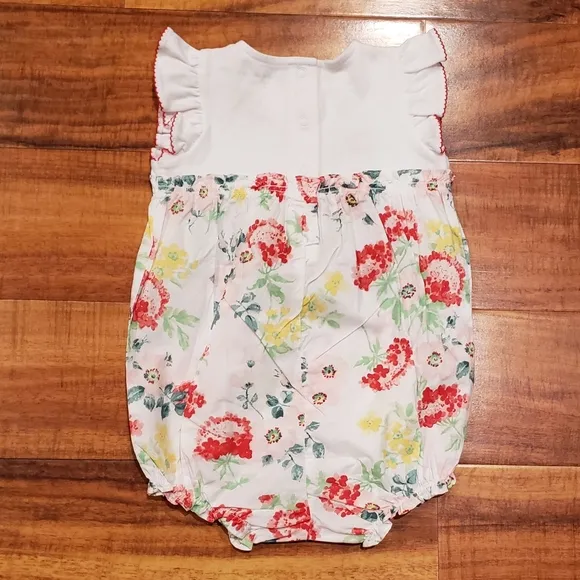 Janie and Jack NWT 12-18 months floral romper and matching shoes