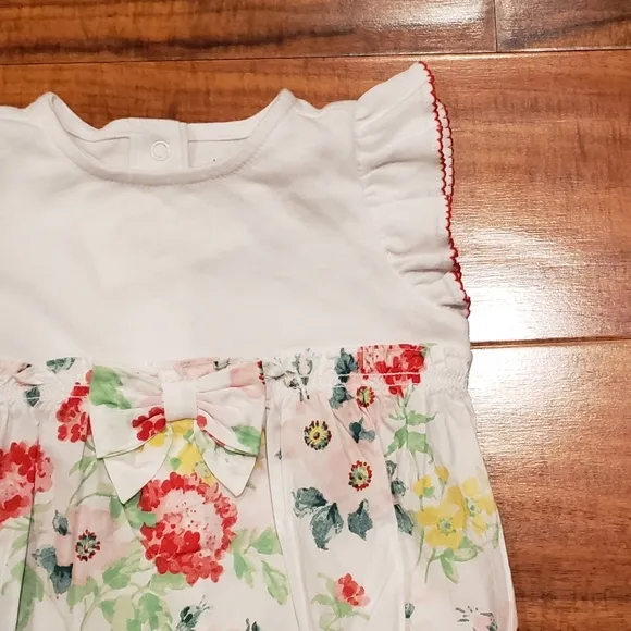 Janie and Jack NWT 12-18 months floral romper and matching shoes