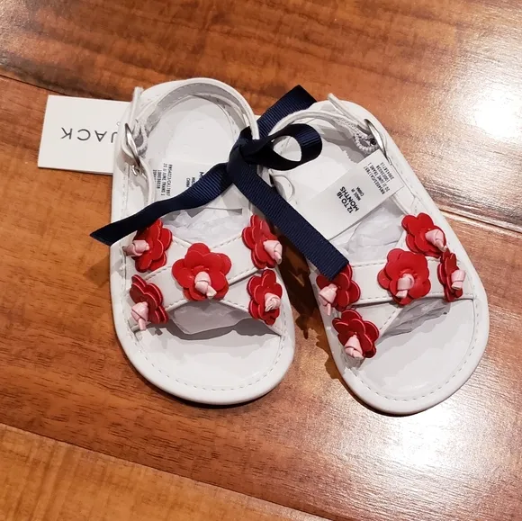 Janie and Jack NWT 12-18 months floral romper and matching shoes