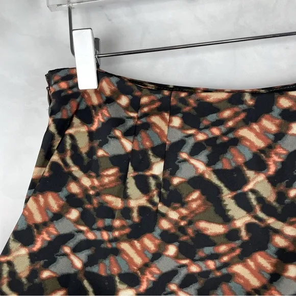 Jason Wu Printed Faux Wrap Midi Skirt Heavyweight Satin Animal Contemporary L
