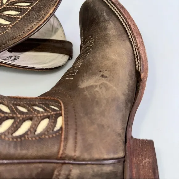 J.B. DILLON Brown Fawnlily Cowgirl Western Boots JBR6083B Leather Size 5.5B