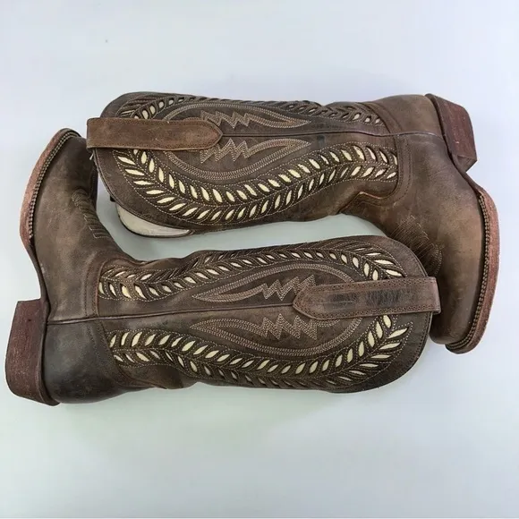 J.B. DILLON Brown Fawnlily Cowgirl Western Boots JBR6083B Leather Size 5.5B