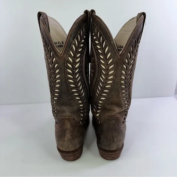 J.B. DILLON Brown Fawnlily Cowgirl Western Boots JBR6083B Leather Size 5.5B