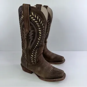 J.B. DILLON Brown Fawnlily Cowgirl Western Boots JBR6083B Leather Size 5.5B