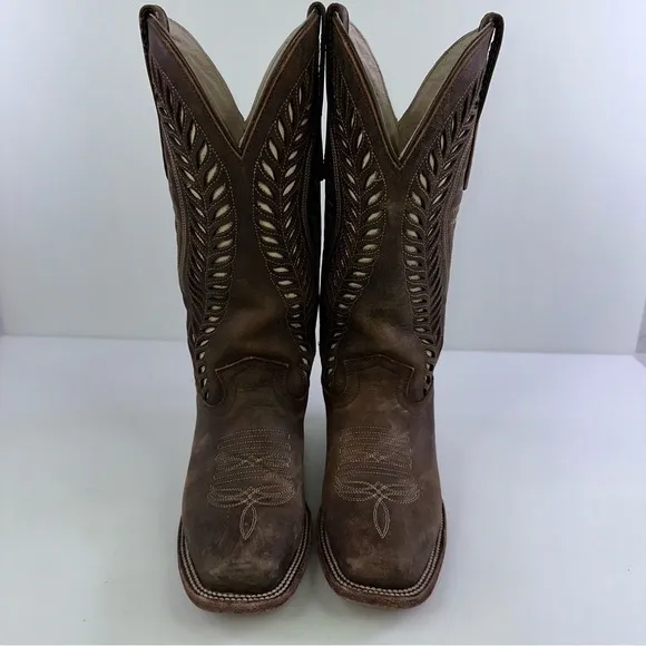J.B. DILLON Brown Fawnlily Cowgirl Western Boots JBR6083B Leather Size 5.5B