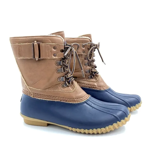 JBU JAMBU Nala Vegan Leather Navy Duck Boots Sz 8