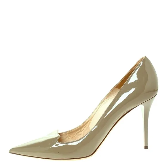 JC Taupe Patent Leather Pointed Toe Pump