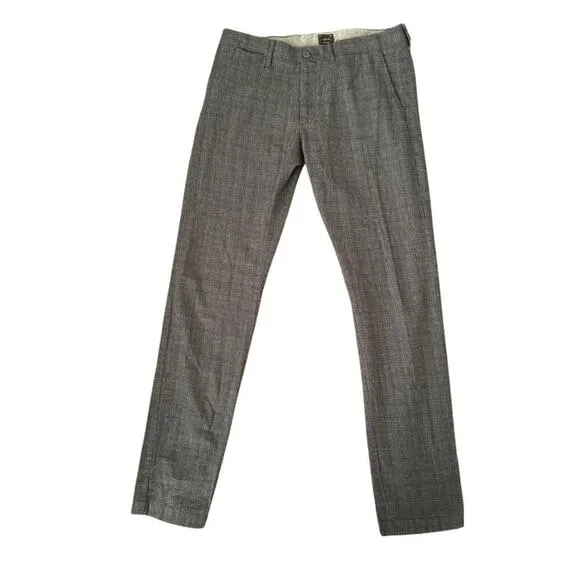 J.Crew 484 Slim Fit Gray Plaid Dress Pants - Mens Size 32x34