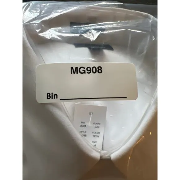 J.Crew Bowery Slim Dobby Wrinkle-Free Dress Shirt White Medium NWT BV488