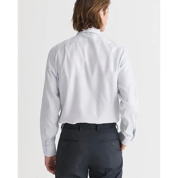 J.Crew Bowery Slim Dobby Wrinkle-Free Dress Shirt White Small NWT BV488