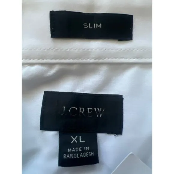 J.Crew Bowery Wrinkle-Free Dress Shirt – White – XL Slim – NWT