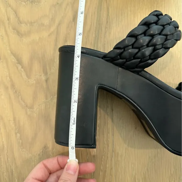 Jeffery Campbell Bamba Braided Platform Heels Black Womens 8 Chunky Sandals Sexy
