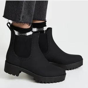 Jeffrey Campbell Black Cloudy Waterproof Chelsea Rain Boot