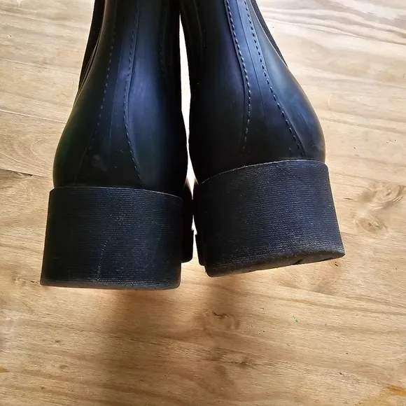 Jeffrey Campbell Black Cloudy Waterproof Chelsea Rain Boot