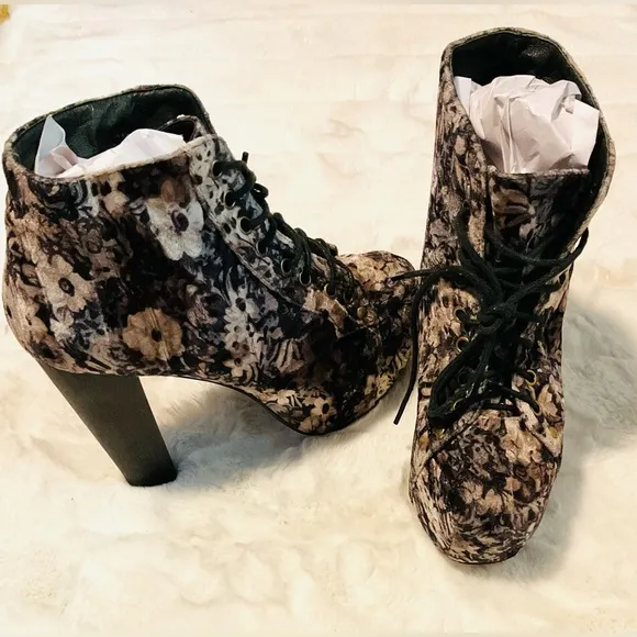 Jeffrey Campbell Floral Velvet Shoes