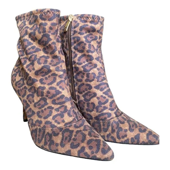 Jessica Simpson Alliye Leopard Print Ankle Boot size 7.5‎ NWOT