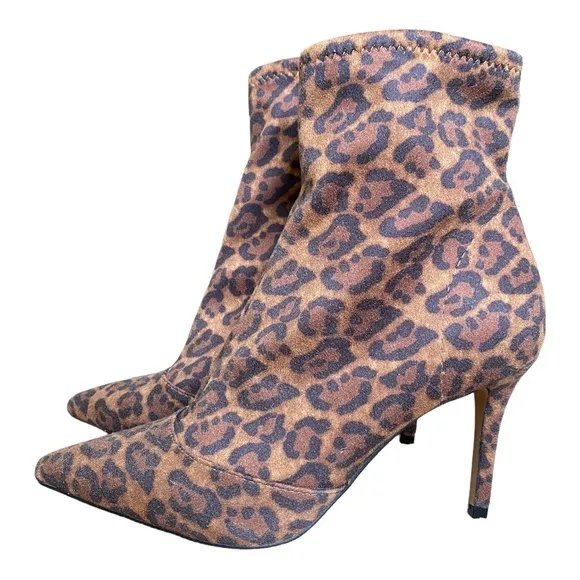 Jessica Simpson Alliye Leopard Print Ankle Boot size 7.5‎ NWOT
